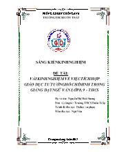 SKKN Vài kinh nghiệm về việc tích hợp giáo dục tư tưởng Hồ Chí Minh trong giảng dạy Ngữ văn lớp 8, 9 - THCS