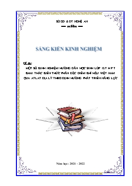 SKKN Hướng dẫn học sinh Lớp 12 THPT khai thác kiến thức phần đặc điểm khí hậu Việt Nam qua Atlat địa lý theo định hướng phát triển năng lực