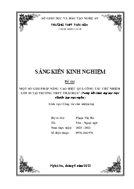 SKKN Một số giải pháp nâng cao hiệu quả công 