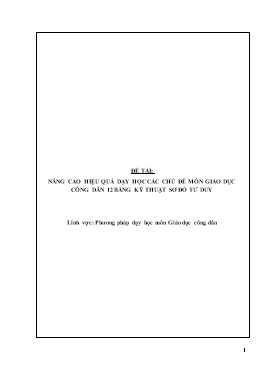 SKKN Nâng cao hiệu quả dạy học các chủ đề môn Giáo dục công dân 12 bằng kỹ thuật sơ đồ tư duy