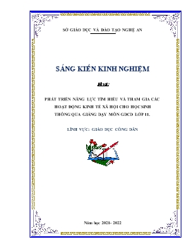 SKKN Phát triển năng lực tìm hiểu và tham gia các hoạt động kinh tế xã hội cho học sinh thông qua giảng dạy môn GDCD Lớp 11