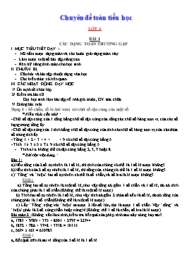 Chuyên đề Toán Lớp 4+5 (Có hướng dẫn)