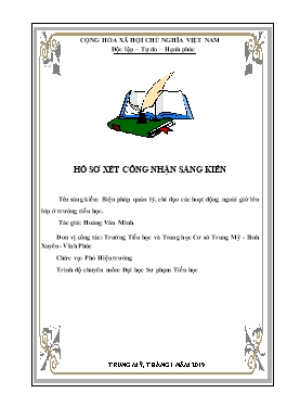 Đơn công nhận SKKN Biện pháp quản lý, chỉ đạo