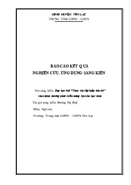 Sáng kiến kinh nghiệm Dạy học bài “Thao tác l