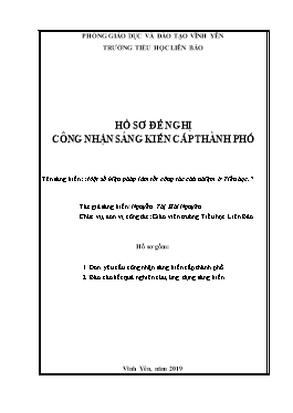 Sáng kiến kinh nghiệm Một số biện pháp làm tố