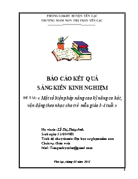 Sáng kiến kinh nghiệm Một số biện pháp nâng c