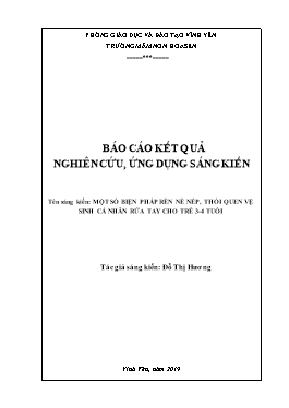 Sáng kiến kinh nghiệm Một số biện pháp rèn nề