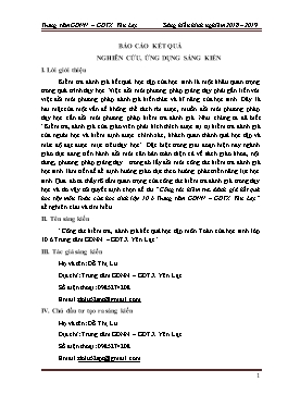 SKKN Công tác kiểm tra, đánh giá kết quả học tập môn Toán của học sinh Lớp 10 ở Trung tâm GDNN – GDTX Yên Lạc